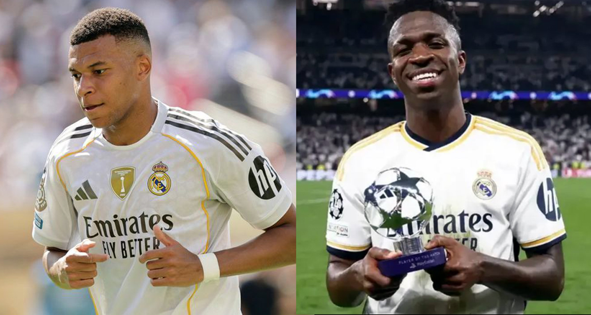 Kylian Mbappe dan Vinicius Junior.