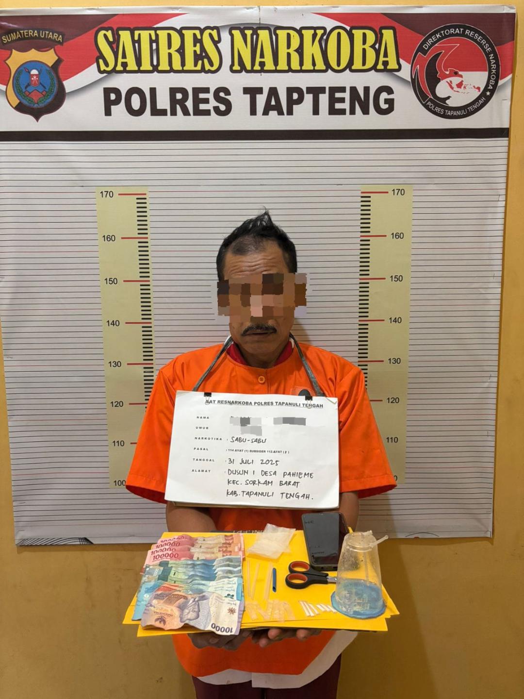 BST saat diamankan di Mapolres Tapteng bersama barang bukti.