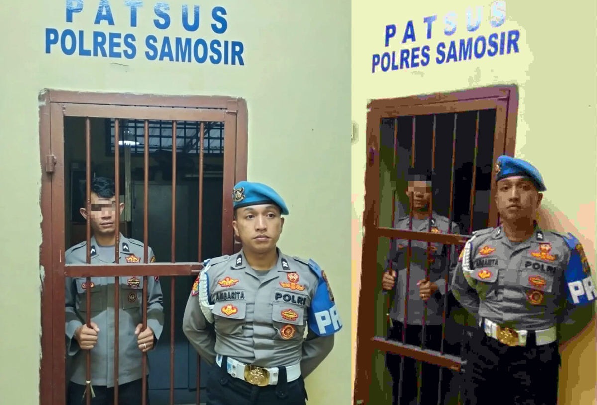 Bripda RYS, ditahan di Polres samosir gara-gara diduga melakukan pelanggaran etika, moral, dan disiplin sebagai anggota Polri setelah videonya viral di TikTok.