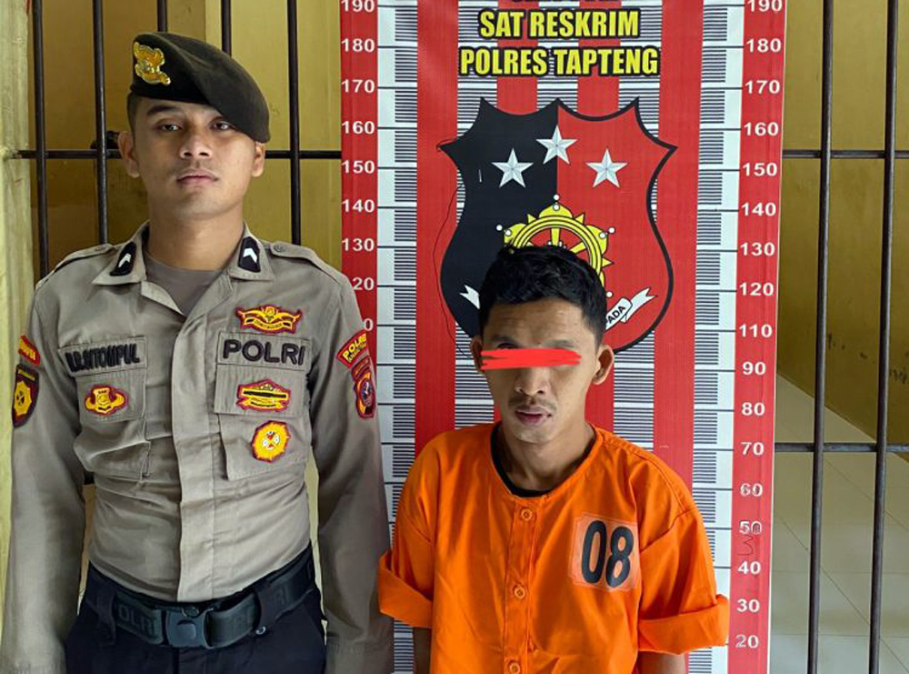 Tersangka perncabulan anak tetangga, ditangkap aparat Polres Tapteng.