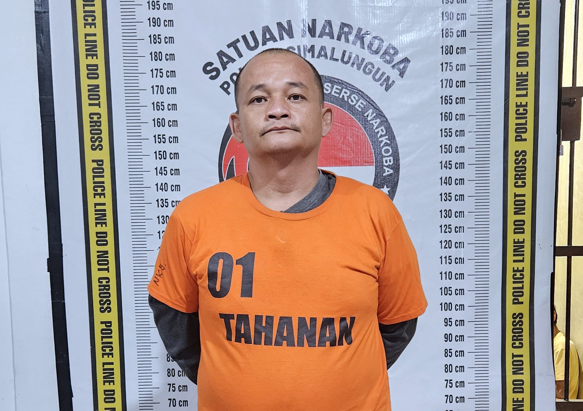 Muhammad Aidil Harahap alias Memet, tersangka pengedar sabu di kebun sawit di Simalungun.