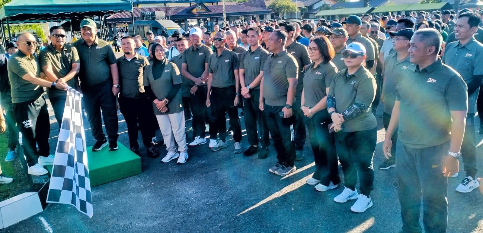 Olahraga bersama yang digelar Korem 022/PT bersama Forkopimda berlangsung meriah di Makorem 022/PT, Simalungun.