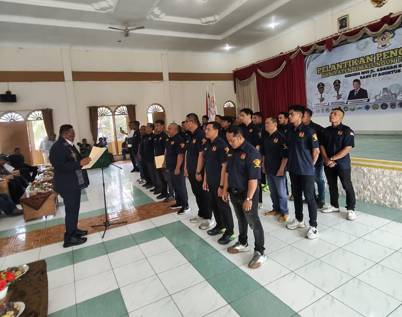 Pelantikan pengurus KONI Kabupaten Simalungun Periode 2025-2029, Rabu (27/8) di Gedung MUI Jalan Asahan Kecamatan Siantar.