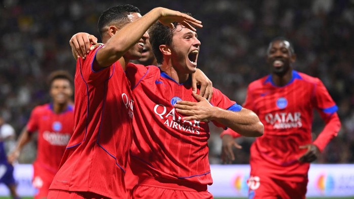 Joao Neves mencetak hattrick saat Les Parisiens membombardir Toulouse dengan skor 6-3 di Stadium de Toulouse, Minggu (3182025) dini hari WIB.
