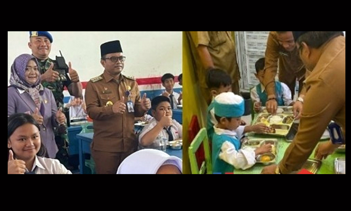 Wali Kota Letnan Dalimunthe bersama Forkopimda saat meninjau pelaksanaan Makanan Bergizi Gratis (MBG) di sejumlah sekolah Kota Padangsidimpuan.