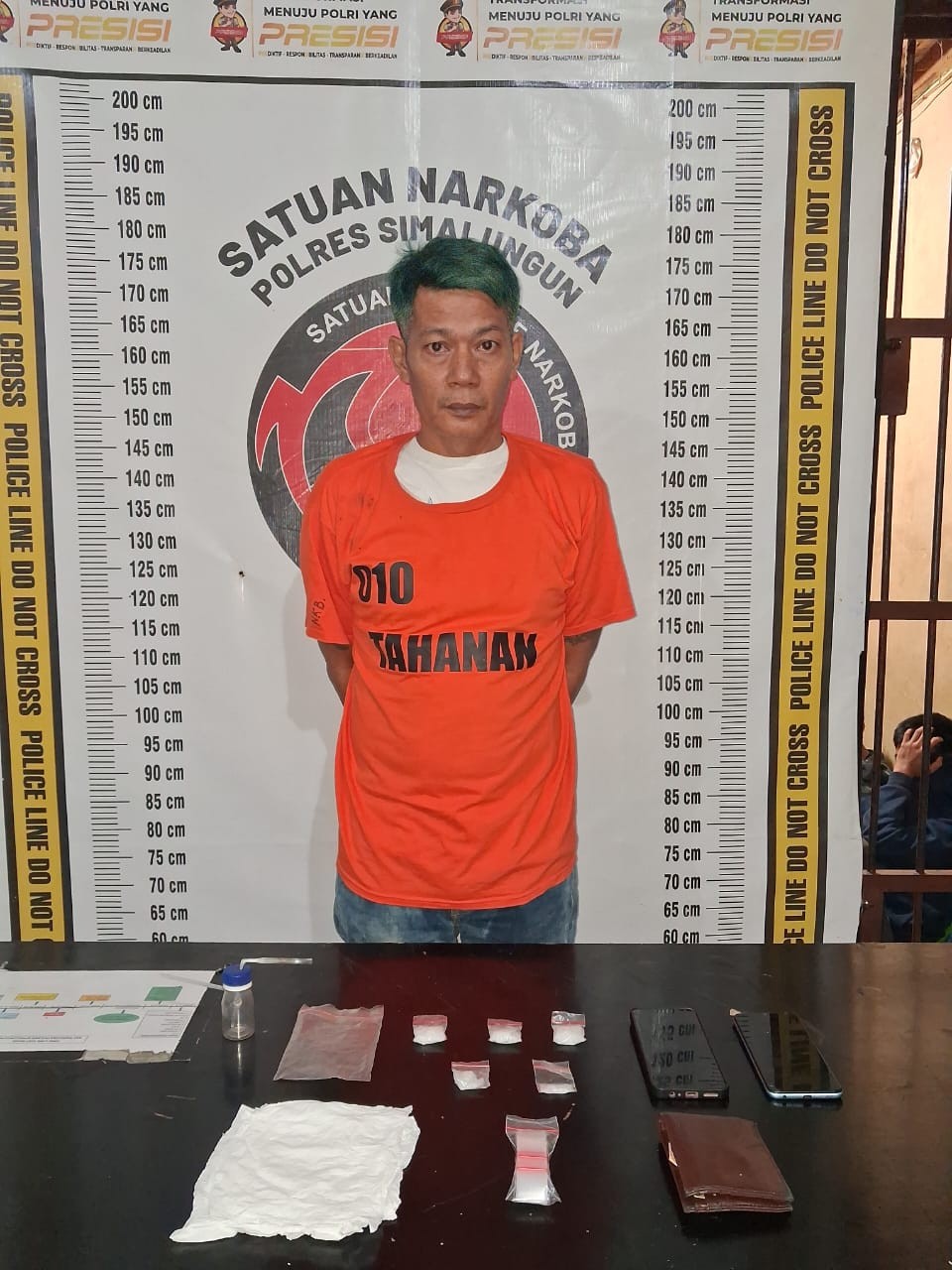 Riko Sihotang alias Pak YO, bandar sabu yang ditangkap bersama lima anggotanya oleh Sat Narkoba Polres Simalungun.
