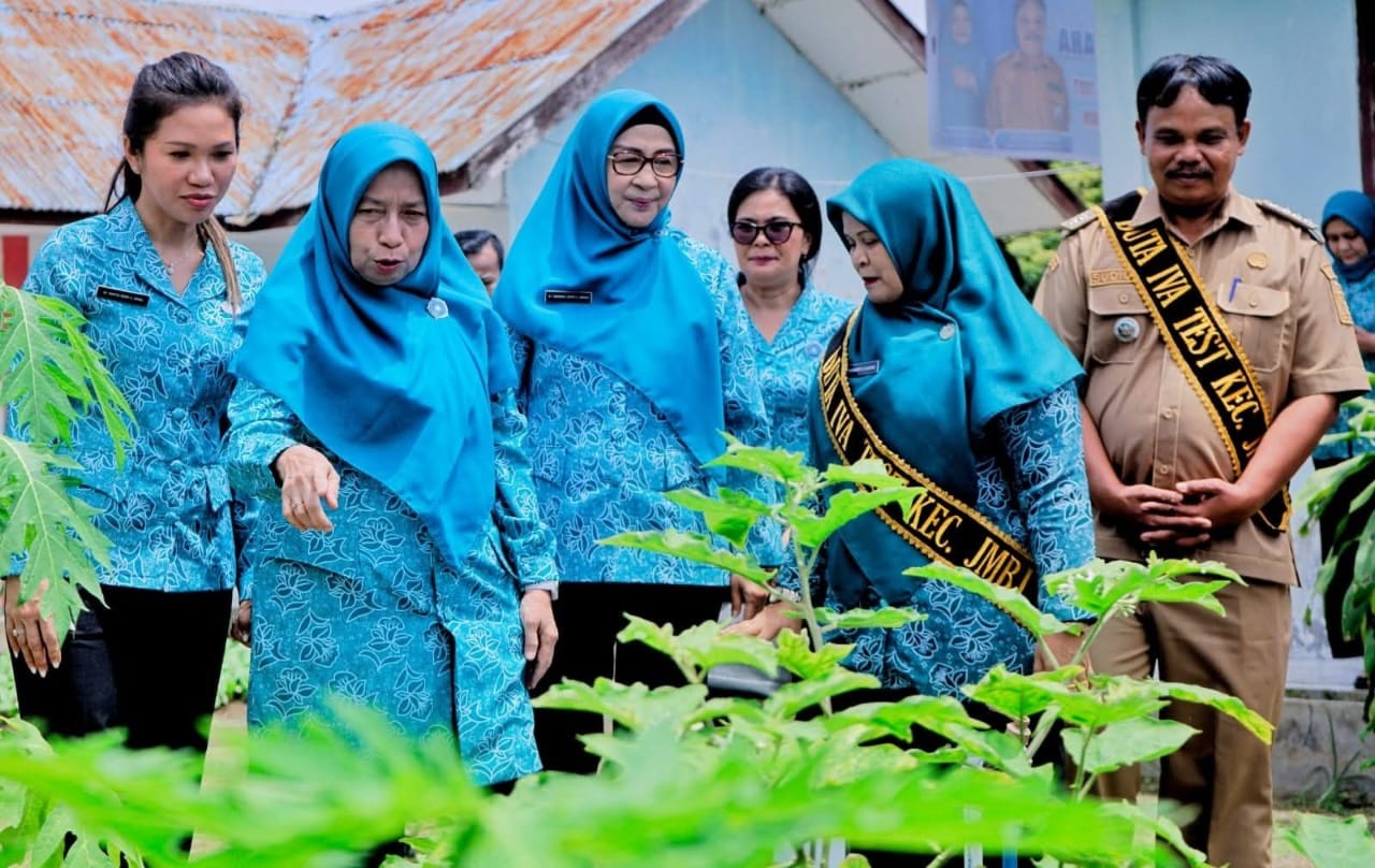 Tim Monitoring TP PKK Provinsi Sumut saat meninjau persiapan lomba percontohan PKK di Kabupaten Simalungun.