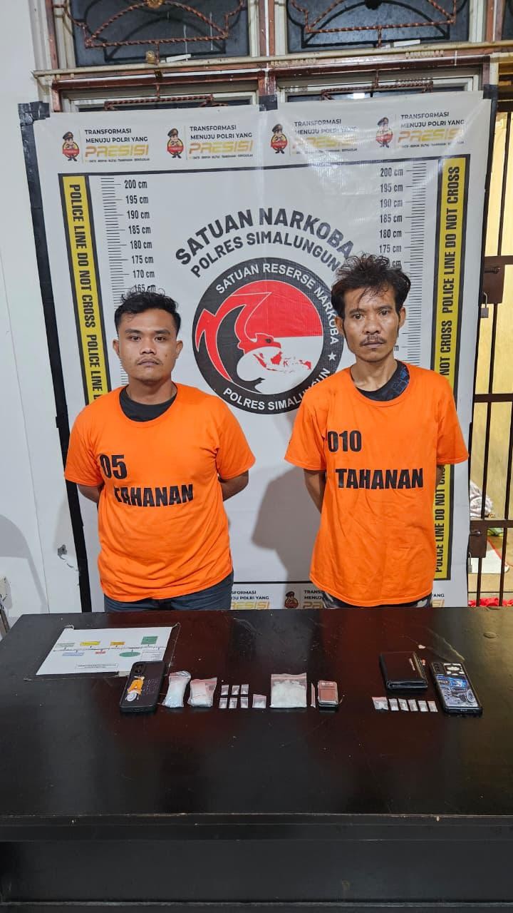 Dua pengedar sabu asal Perdagangan 3 yang mengaku mendapat barang haram dari narapidana Lapas Langkat.