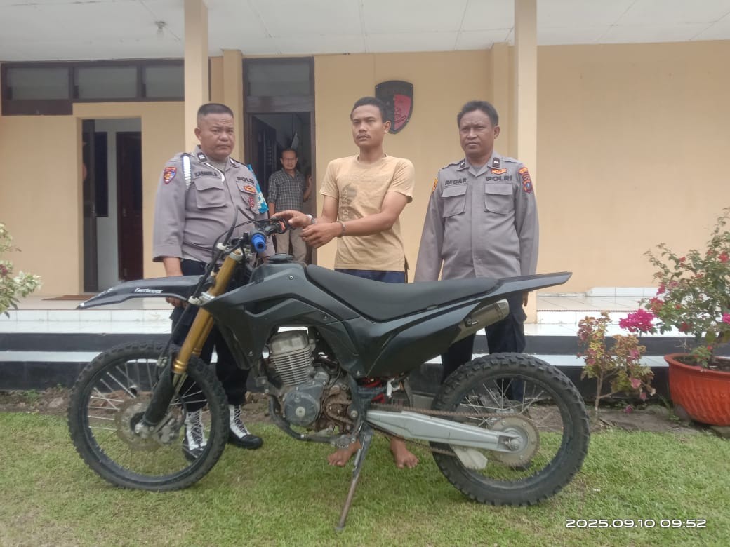 Pelaku curanmor yang beraksi di Simalungun berhasil ditangkap polisi di Kabupaten Sergai.