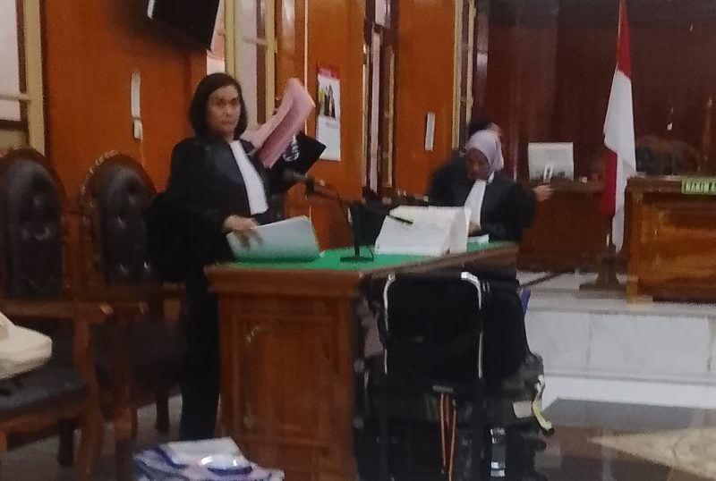 Suasana sidang kasus dugaan korupsi jatah pengamanan sekolah penerima DAK di Pengadilan Tipikor PN Medan.