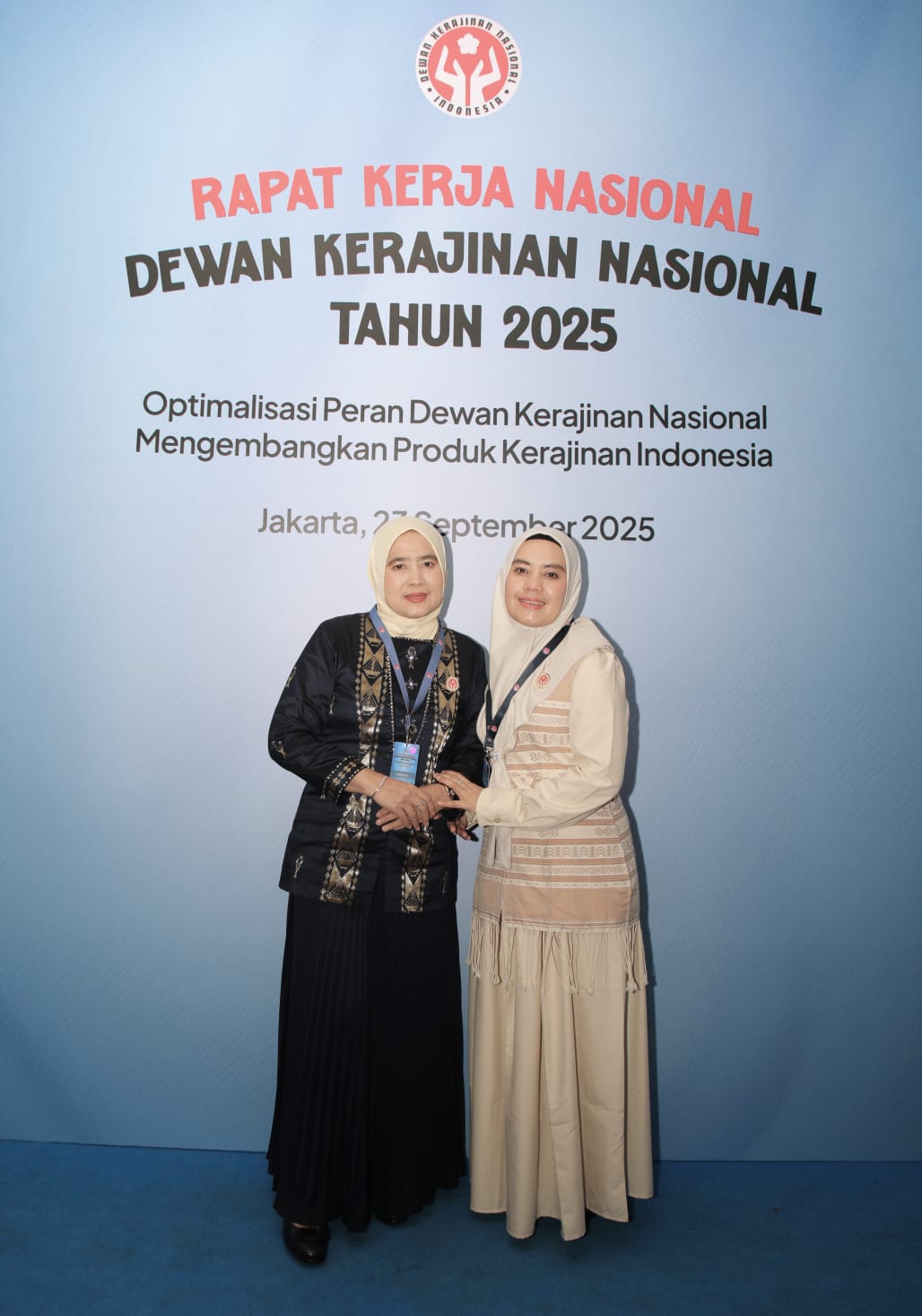 Ketua Dekranasda Kabupaten Asahan, Ny. Yusnila Indriati Taufik, didampingi Wakil Ketua Ny. Junita Rianto, menghadiri Rakernas Dekranas 2025 di Jakarta, Selasa (23/9).