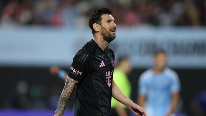 Lionel Messi beraksi untuk Inter Miami saat membobol gawang New York City FC dalam laga MLS 2025, Kamis pagi (25092025).