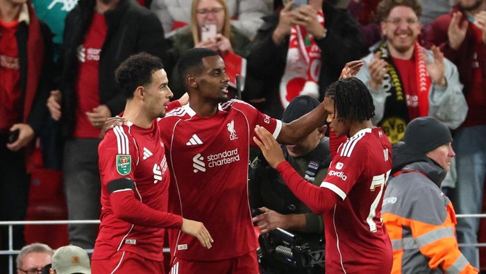 Hugo Ekitike jadi pahlawan Liverpool dengan gol penentu ke gawang Southampton di Carabao Cup.