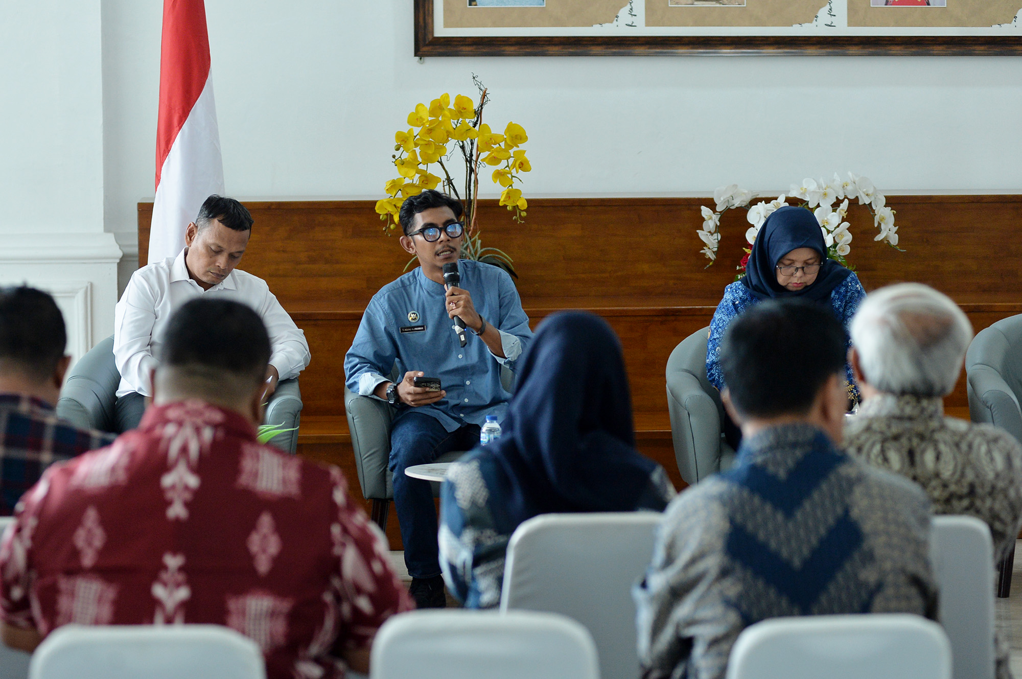 Pemprov Sumut bersama Badan Gizi Nasional (BGN) Regional Sumut menggelar konferensi pers tentang penguatan sertifikasi dapur gizi program Makan Bergizi Gratis (MBG) di Kantor Gubernur Sumut, Medan.