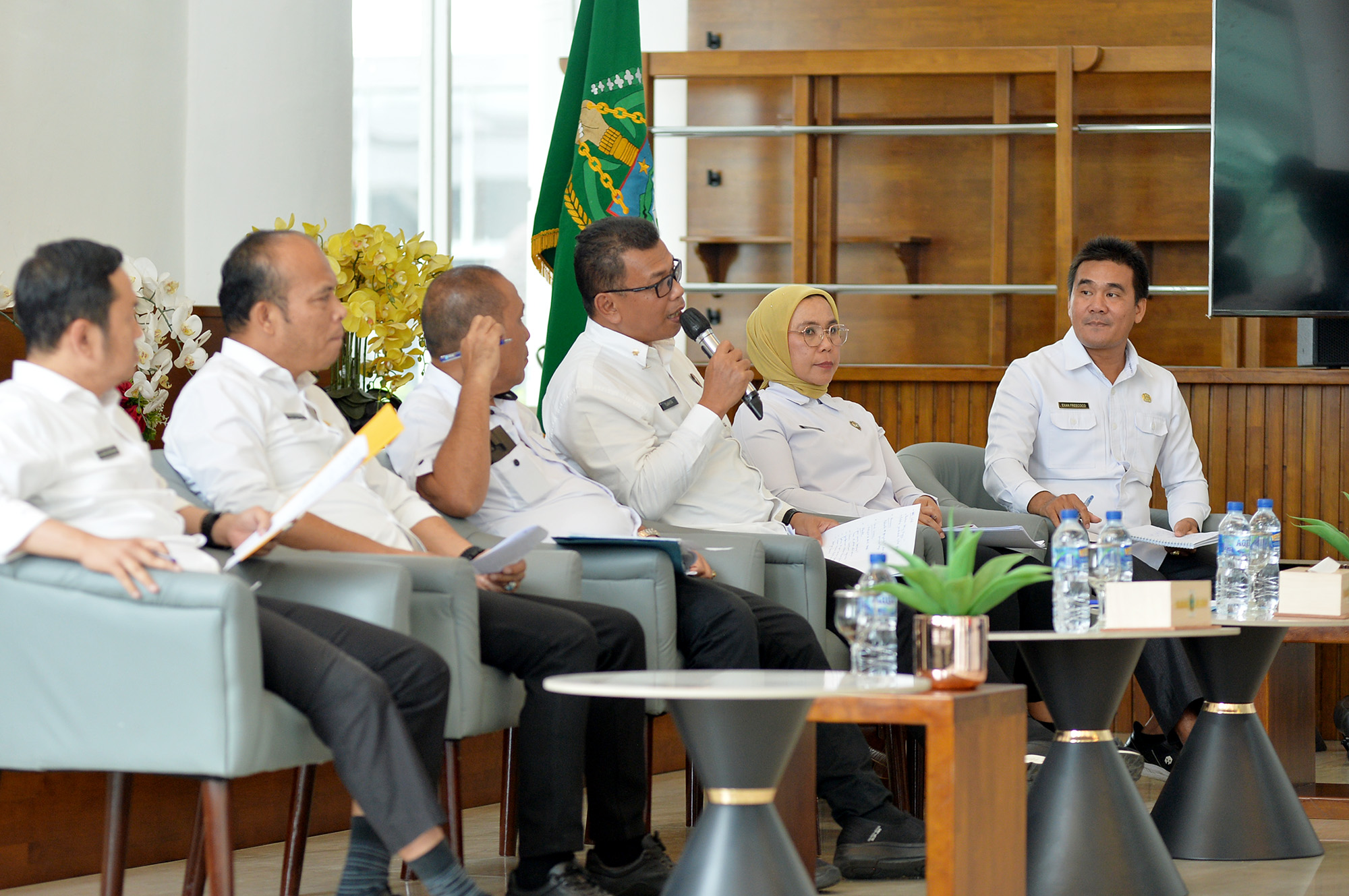BPBD Sumut saat konferensi pers kesiapsiagaan bencana berbasis komunitas.