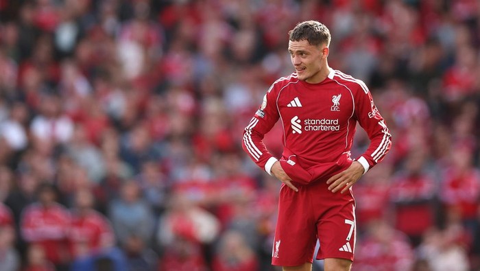 Florian Wirtz saat membela Liverpool. Pemain muda Jerman itu masih berjuang menyesuaikan diri di Premier League.
