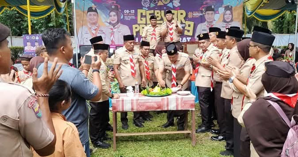 Kegiatan Gebyar Pramuka ke-9 Tahun 2025 resmi dibuka di Bumi Perkemahan Sirkuit Motocross H. Buyung, Kecamatan Marbau, Kabupaten Labura.