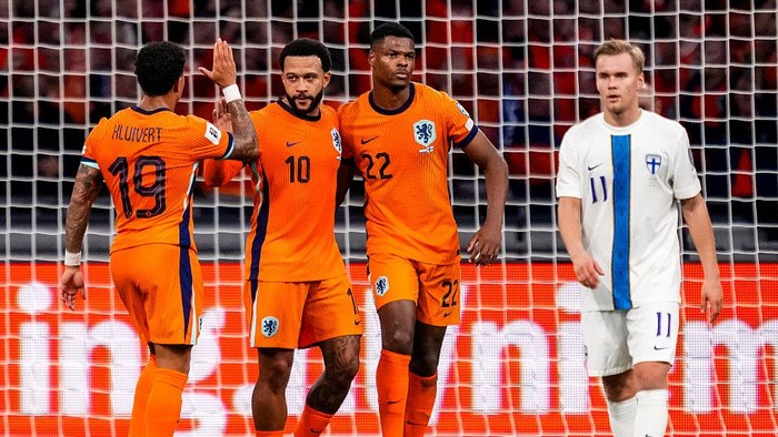 Memphis Depay menjadi bintang kemenangan Belanda atas Finlandia dengan satu gol dan dua assist di Johan Cruijff ArenA.