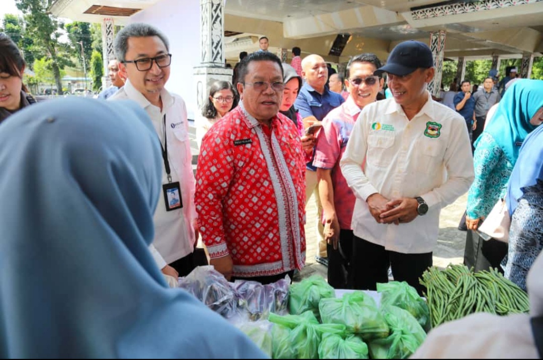 Wali Kota Pematangsiantar Wesly Silalahi bersama jajaran Forkopimda menghadiri peringatan Hari Pangan Sedunia di Lapangan Adam Malik.