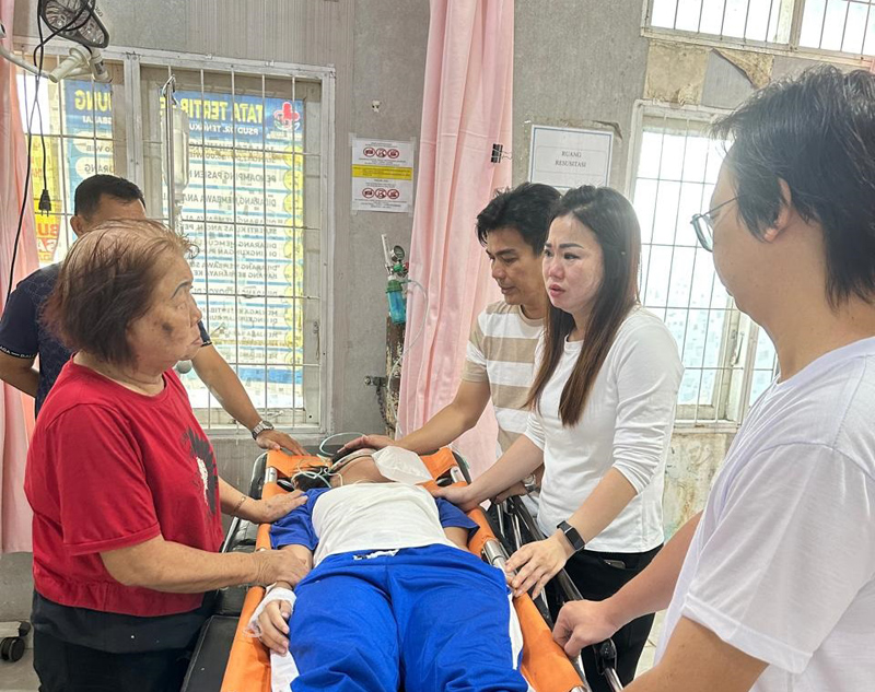 Korban saat menjalani perawatan di RSUD Dr Tengku Mansyur Tanjungbalai.