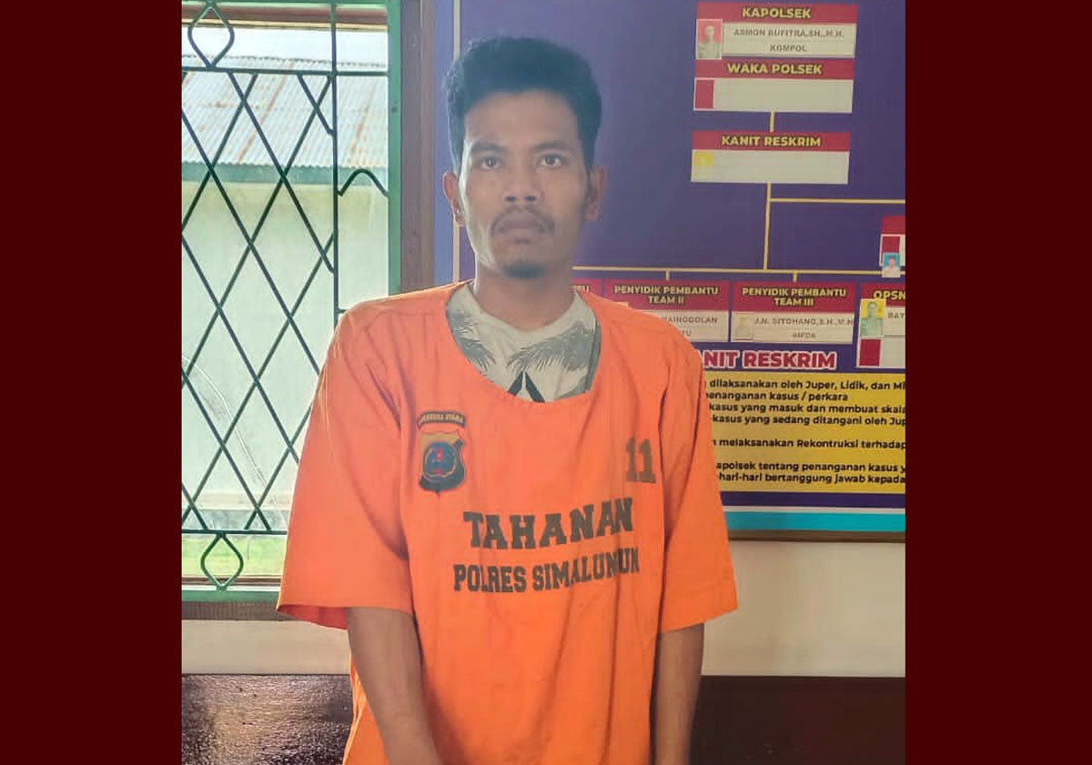Sunarto Manurung alias Atto, pelaku pembobolan gudang sawit dan kios pupuk di Simalungun.