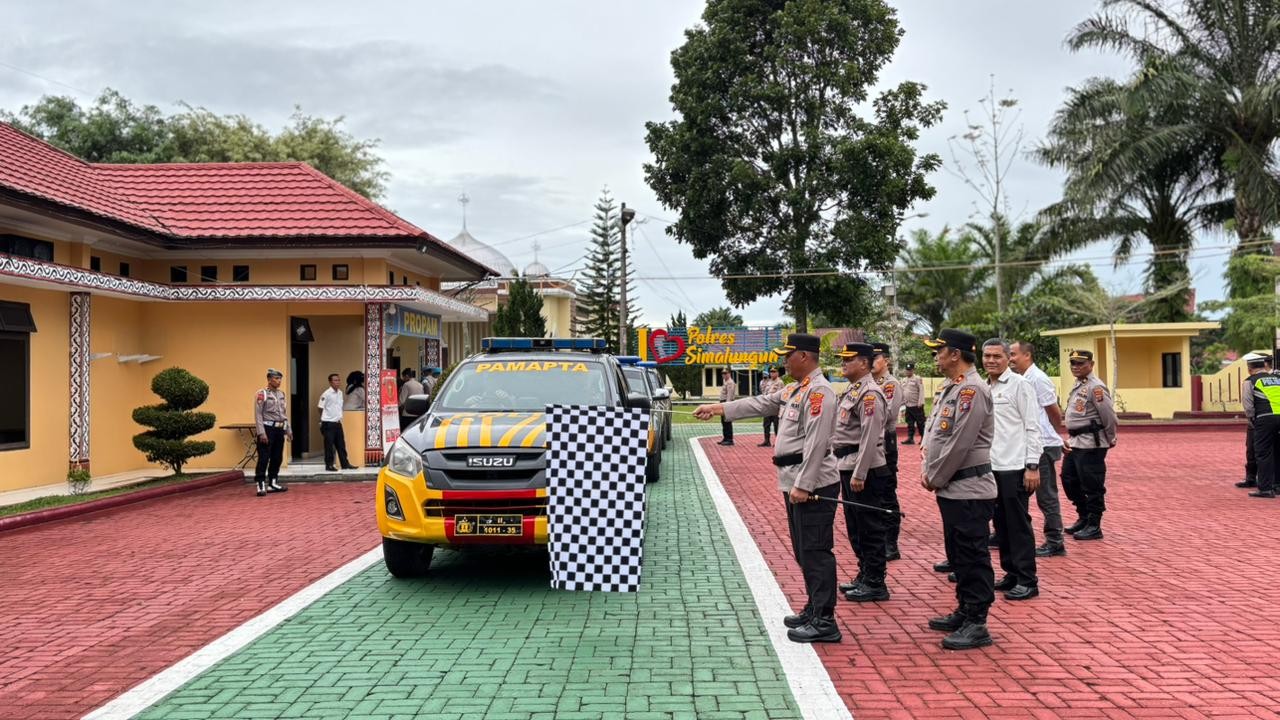 Launching Pamapta pada Sentra Pelayanan Kepolisian Terpadu Polres Simalungun.