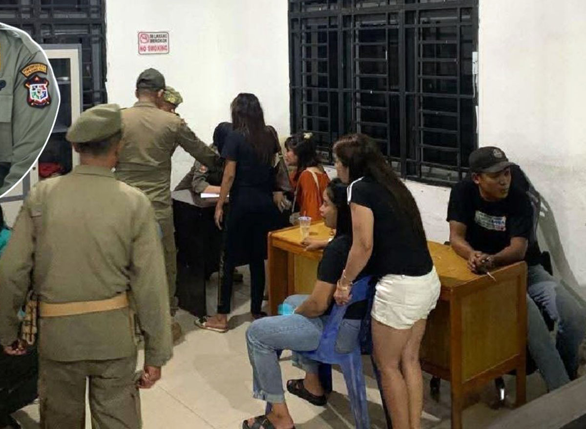 Satpol PP Tanjungbalai saat melakukan razia penyakit masyarakat (pekat) di sejumlah lokasi.
