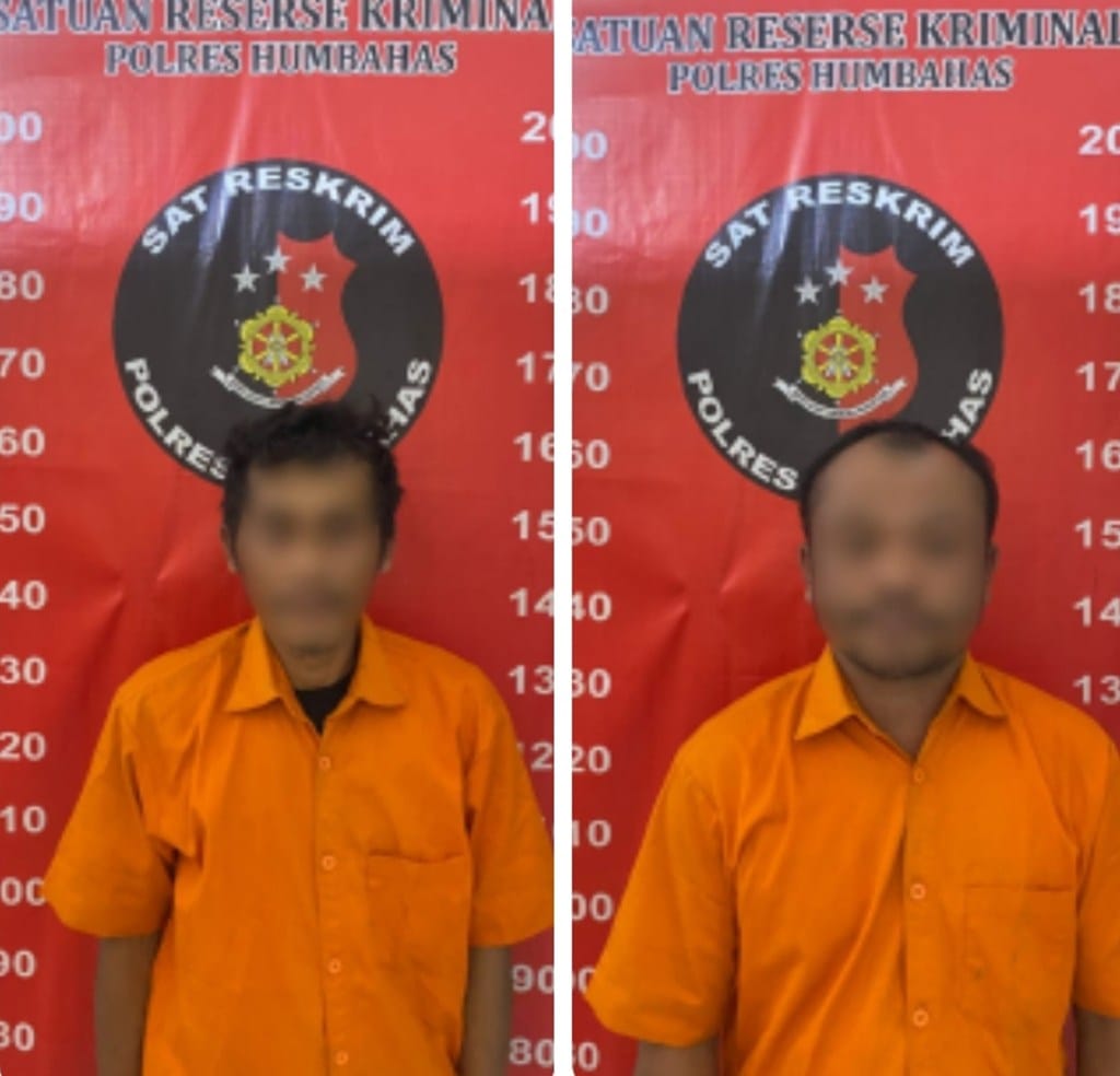 Pelaku curanmor yang berhasil ditangkap Sat Reskrim Polres Humbahas bersama barang bukti empat sepeda motor.