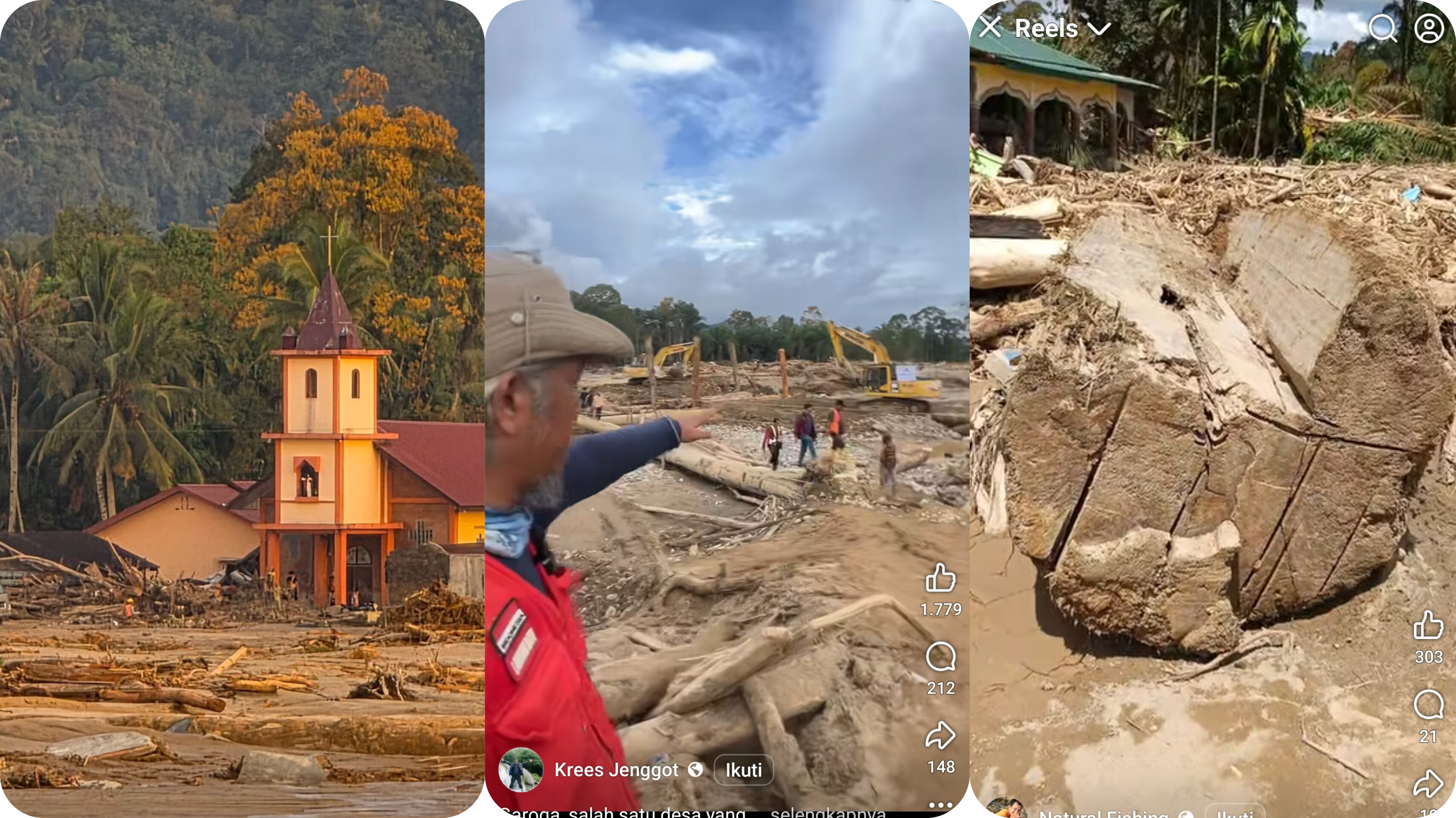 Kondisi Desa Garoga Tapsel, pasca banjir bandang.