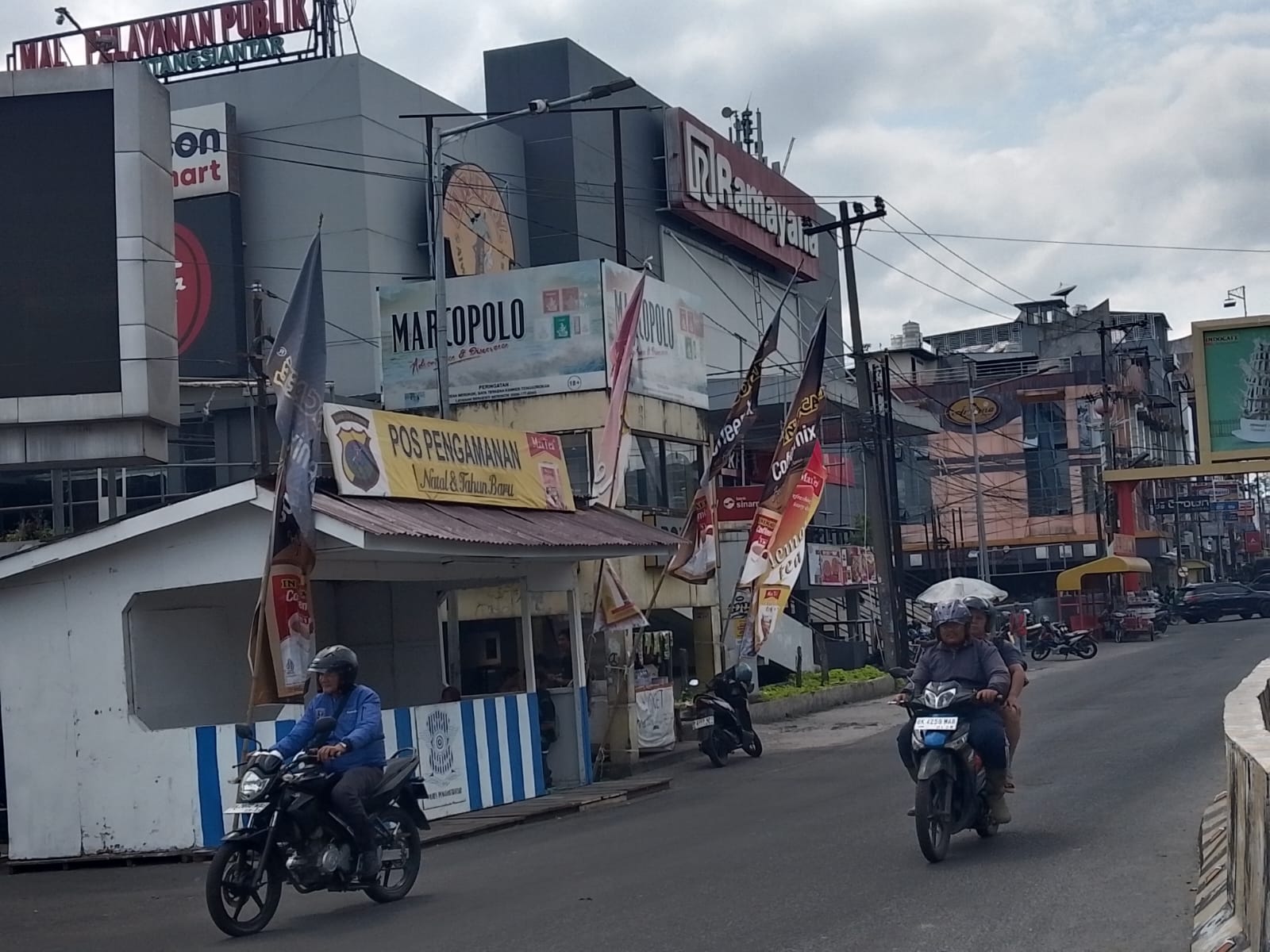 Salah satu Pospam di Kota Siantar yang didirikan PT STTC untuk kelancaran lalulintas saat Nataru.