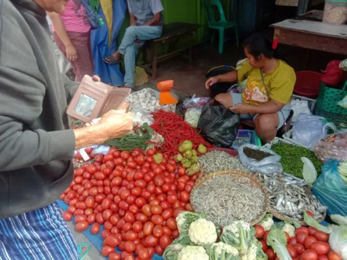 Pedagang menunjukkan andaliman yang dijual di Pasar Porsea, Kabupaten Toba, dengan harga mencapai Rp500 ribu per kilogram.