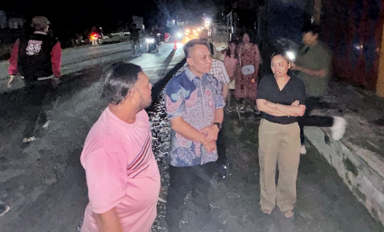 Wakil Bupati Simalungun Benny Gusman Sinaga meninjau lokasi sarang tawon berbahaya yang dilaporkan warga.