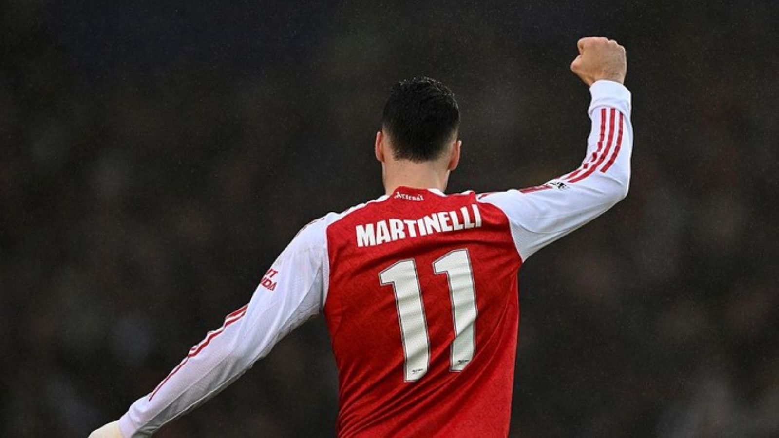 Gabriel Martinelli merayakan golnya usai mencetak hat-trick pertama bersama Arsenal di ajang Piala FA.