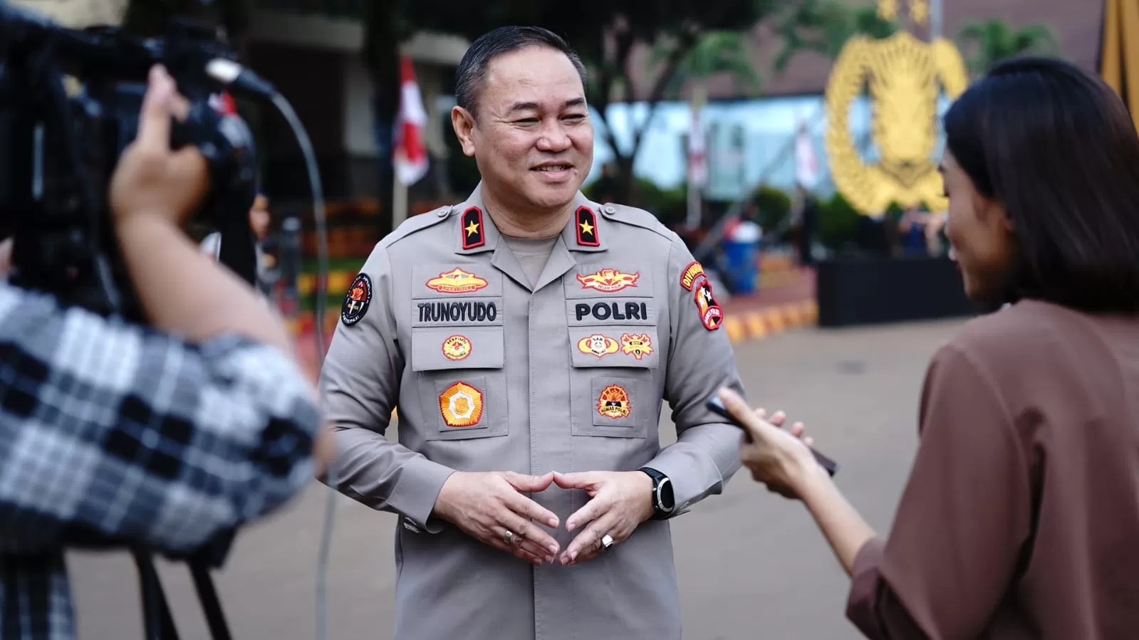 Karo Penmas Divhumas Polri Brigjen Pol Trunoyudo Wisnu Andiko saat menyampaikan keterangan terkait layanan Contact Center 110 yang kini berlaku nasional.