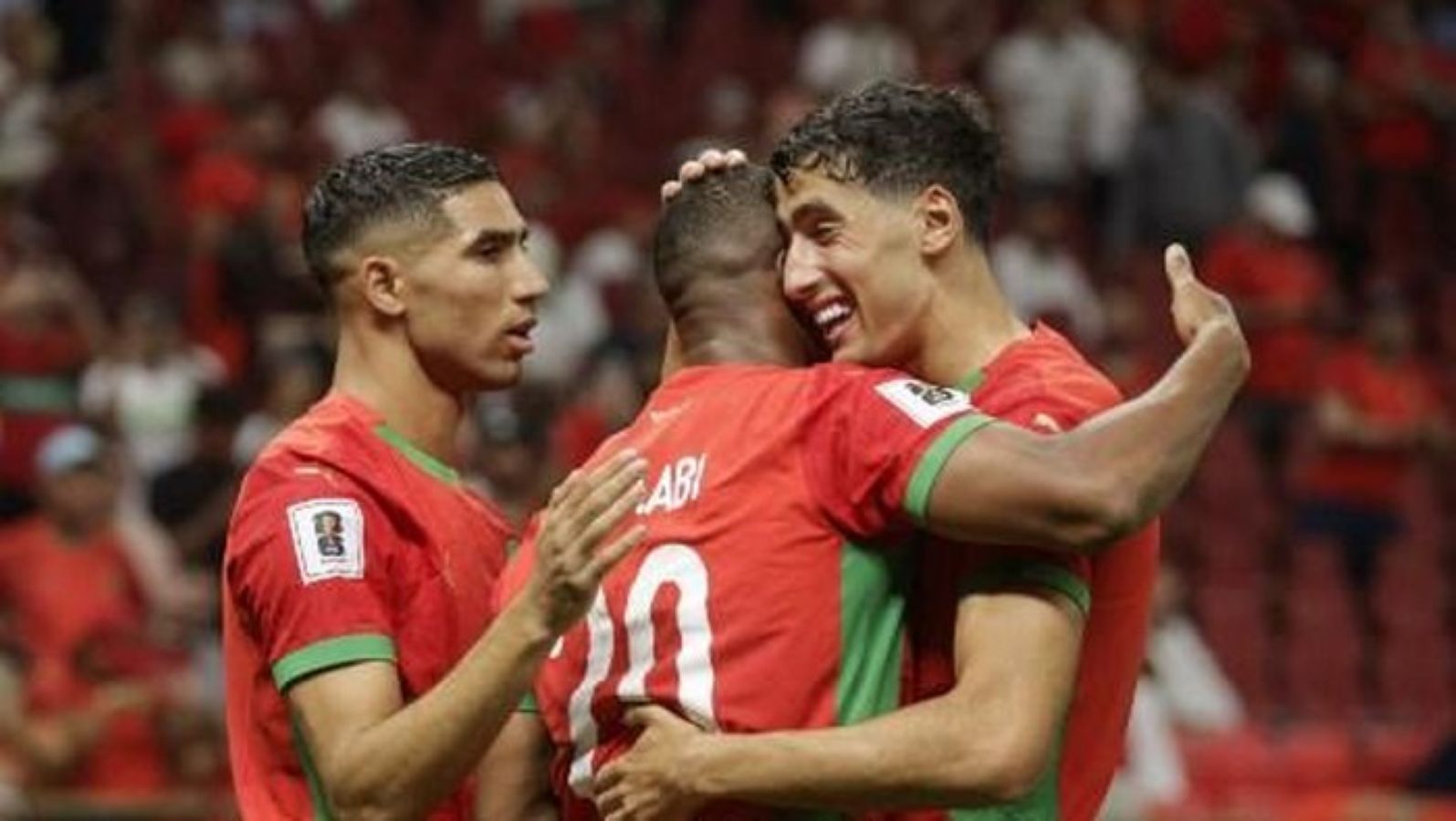 Pemain Timnas Maroko merayakan kemenangan di Piala Afrika 2025 yang mengantar Singa Atlas menembus peringkat delapan dunia versi FIFA.
