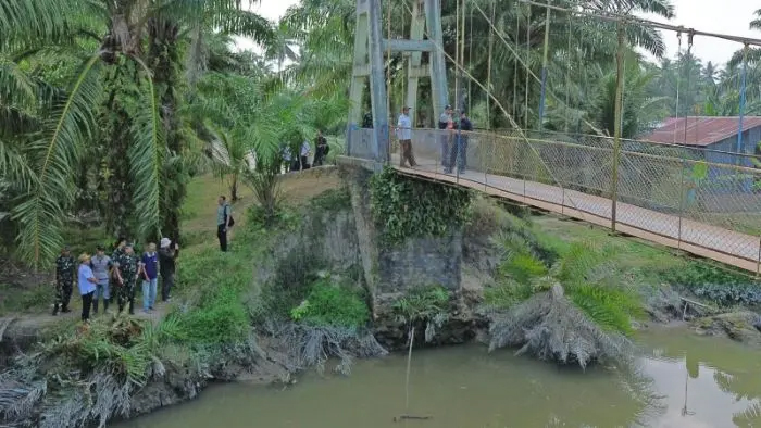 Salah satu lokasi jembatan gantung yang akan dibangun Satgas Jembatan TNI AD Kodim 0208/Asahan guna membuka akses desa terpencil.