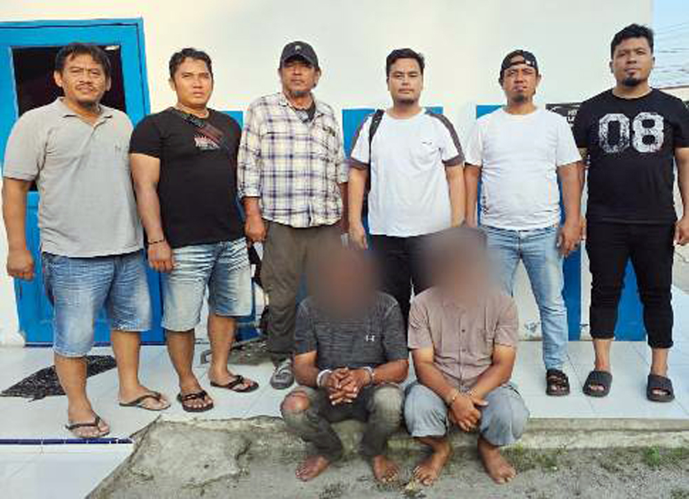 Pelaku pencurian truk lintas kabupaten yang berhasil diamankan Polres Simalungun saat pengembangan kasus di Kabupaten Asahan.