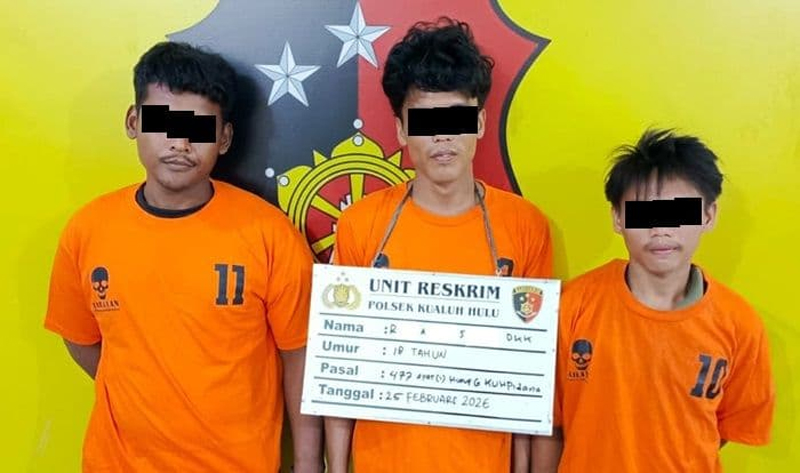 Tiga tersangka pencuri sepedamotor di Kualuh Hulu.