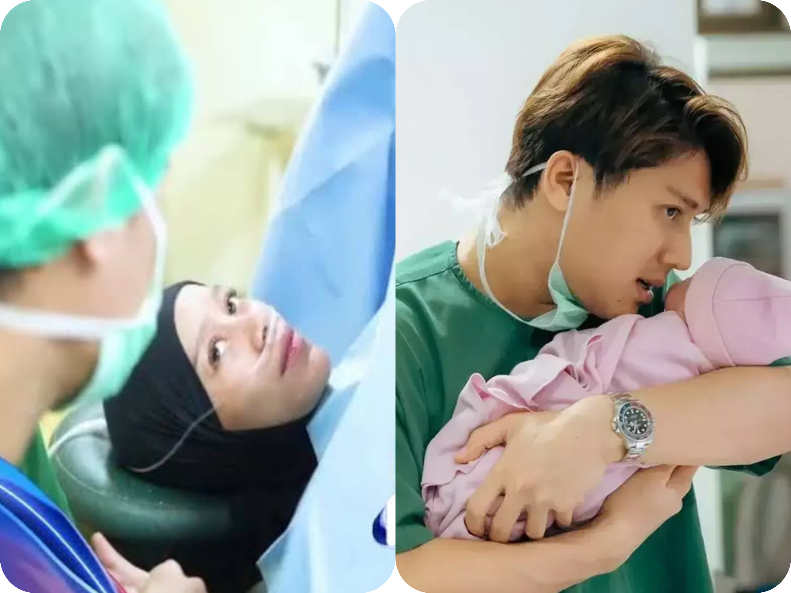 Rizky Billar mendampingi Lesti Kejora saat proses persalinan anak ketiga mereka dan mengumandangkan azan di telinga putri keduanya.