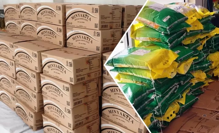 Stok beras di gudang Bulog Sumut yang dipastikan aman selama Ramadan. 