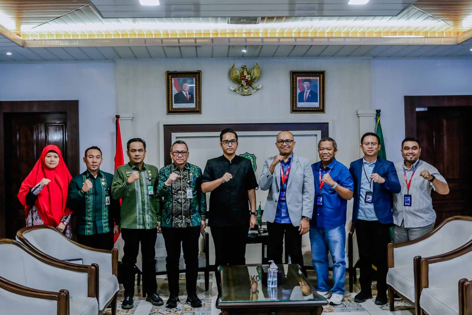 Wali Kota Medan Rico Tri Putra Bayu Waas menerima audiensi Kepala Kanwil I Sumatera PT Bank Tabungan Negara (Persero) Tbk Andhika bersama jajaran di Balai Kota Medan, Jumat (6/3/2026).
