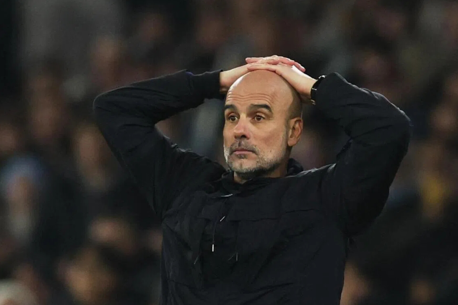 Manajer Manchester City Pep Guardiola di pinggir lapangan saat laga Premier League. City menghadapi jadwal padat pada Maret 2026.