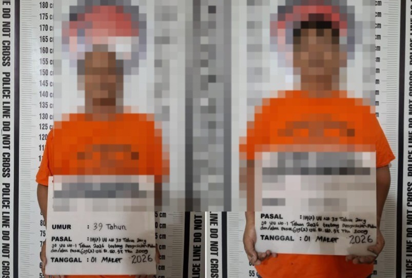 Dua pria terduga pengedar sabu diamankan personel Satresnarkoba Polres Pematangsiantar di Jalan WR Supratman bersama barang bukti sabu seberat 2,32 gram.