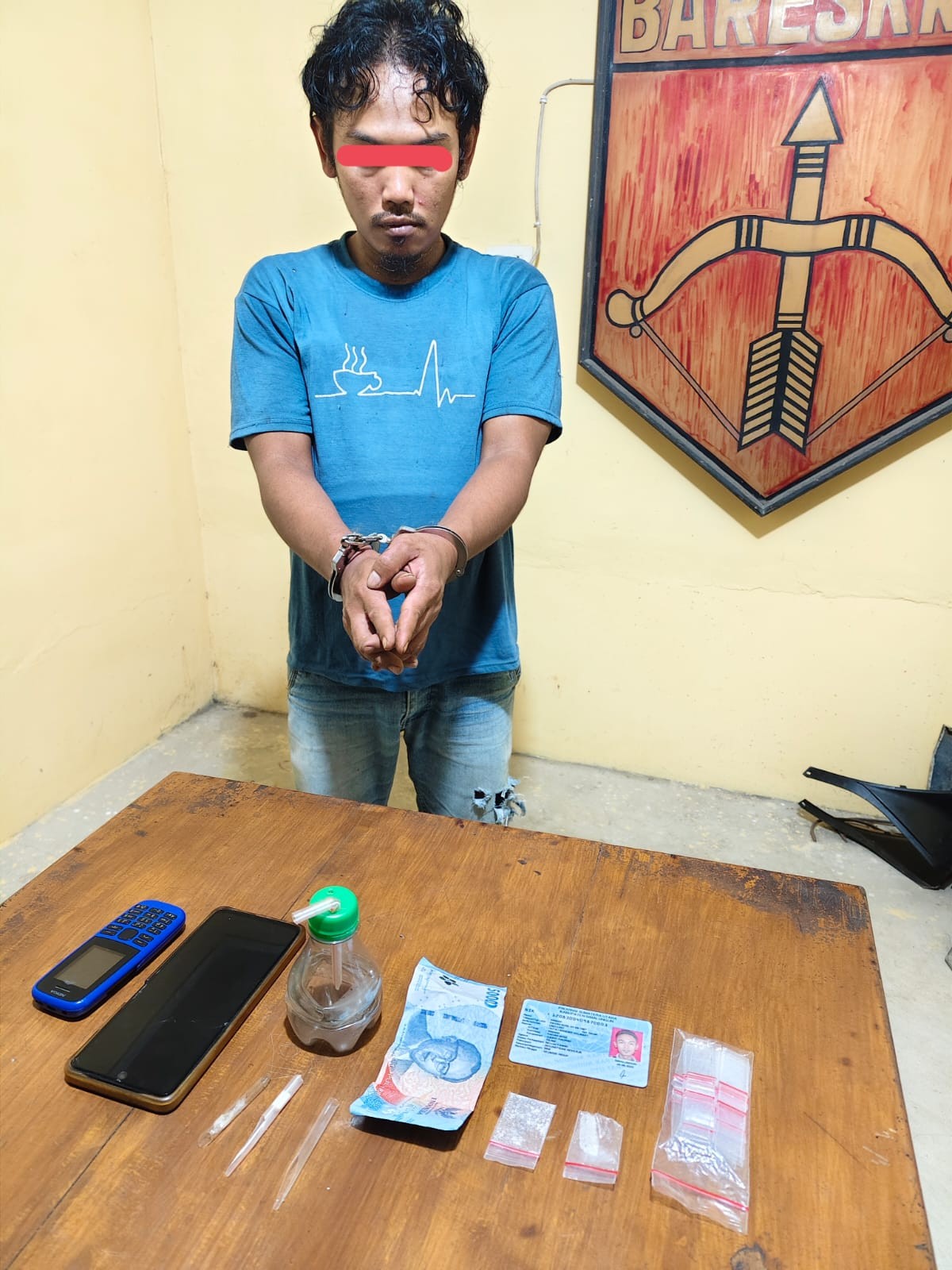 Bandar sabu berinisial ANP yang ditangkap polisi setelah kejar-kejaran di area perladangan di wilayah Kecamatan Ujung Padang, Kabupaten Simalungun. 