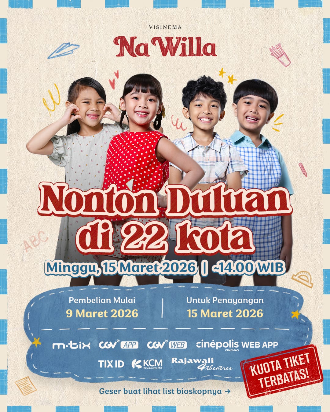Film &ldquo;Na Willa&rdquo; Tayang Lebih Dulu di 22 Kota, Tiket Jakarta Sold Out