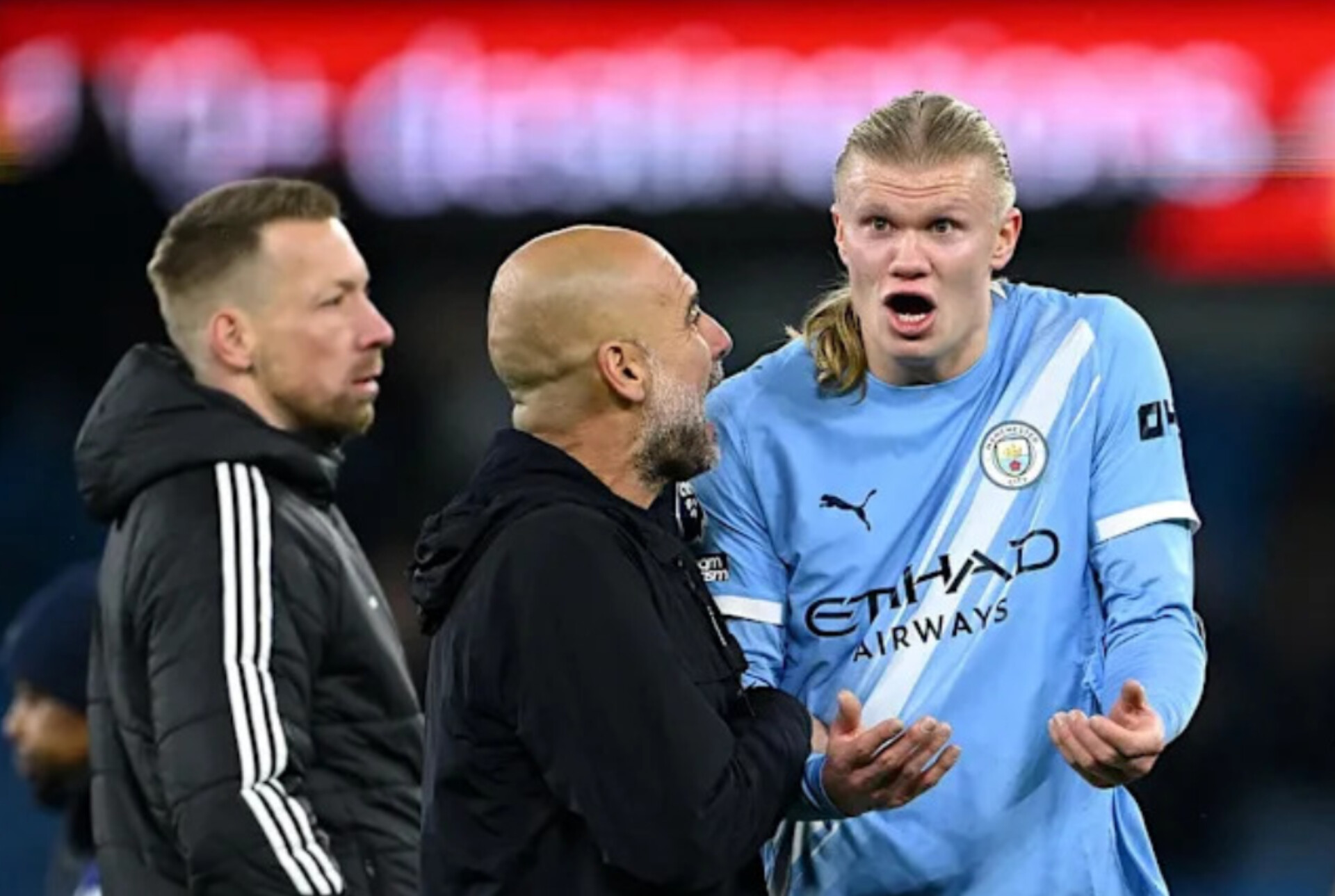 Pemain Manchester City dalam laga sebelumnya jelang final Carabao Cup 2026 melawan Arsenal di Wembley Stadium.