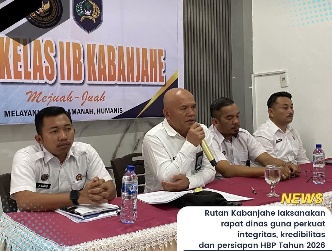 Jajaran Rutan Kabanjahe menggelar rapat persiapan Hari Bhakti Pemasyarakatan ke-62, termasuk agenda tes urine dan razia warga binaan.