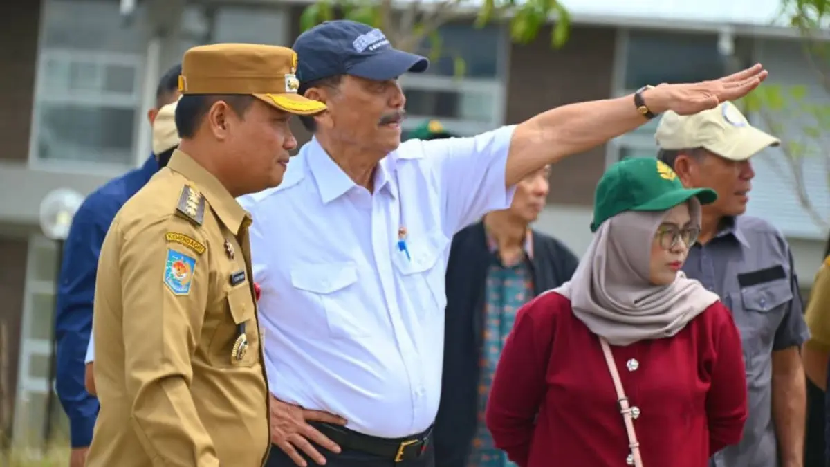 Bupati Humbahas Oloan Paniaran Nababan menyambut kunjungan Ketua DEN Luhut Binsar Pandjaitan saat meninjau kawasan TSTH2 di Humbahas.