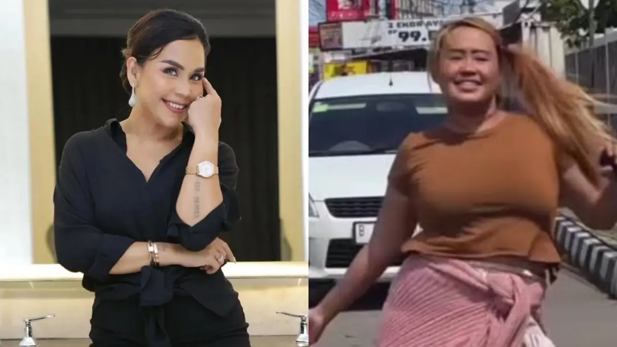 Pinkan Mambo saat melakukan siaran langsung sambil bernyanyi di jalan, aksi yang menuai pro dan kontra di kalangan warganet.