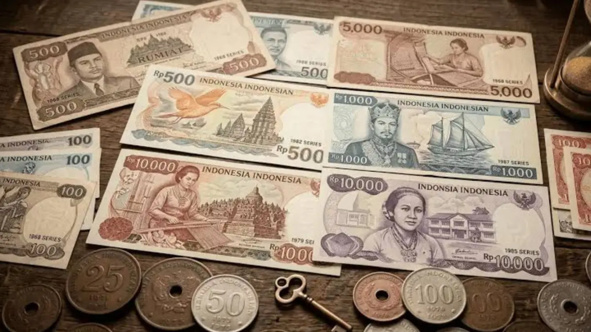 Ilustrasi uang rupiah lama yang telah dicabut Bank Indonesia dan masih bisa ditukarkan sesuai batas waktu yang ditetapkan.